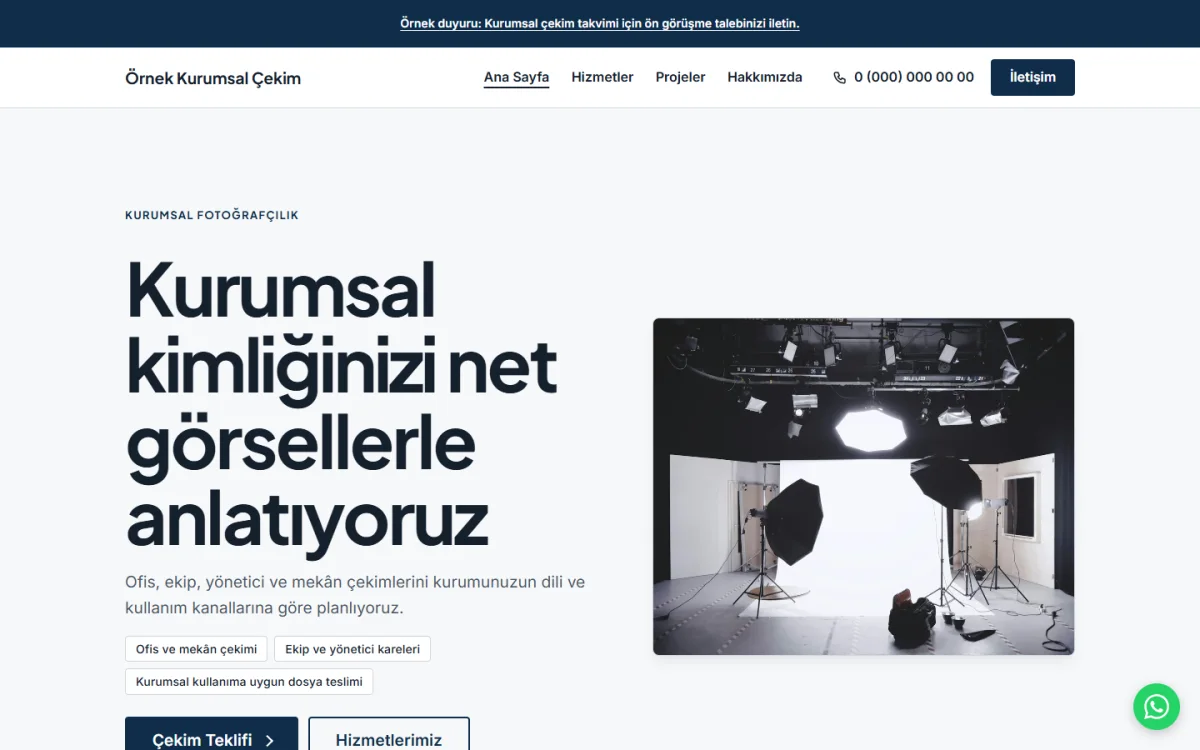 Kurumsal Fotoğrafçılık şablonunun ekran görüntüsü